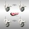 Service Caster 3 Inch 316SS Gray Polyurethane Wheel Swivel 3/8 Inch Stem Caster Set Lock Brake SCC-SS316TSTTL20S314-PPUB-381615-4 - alternate 2